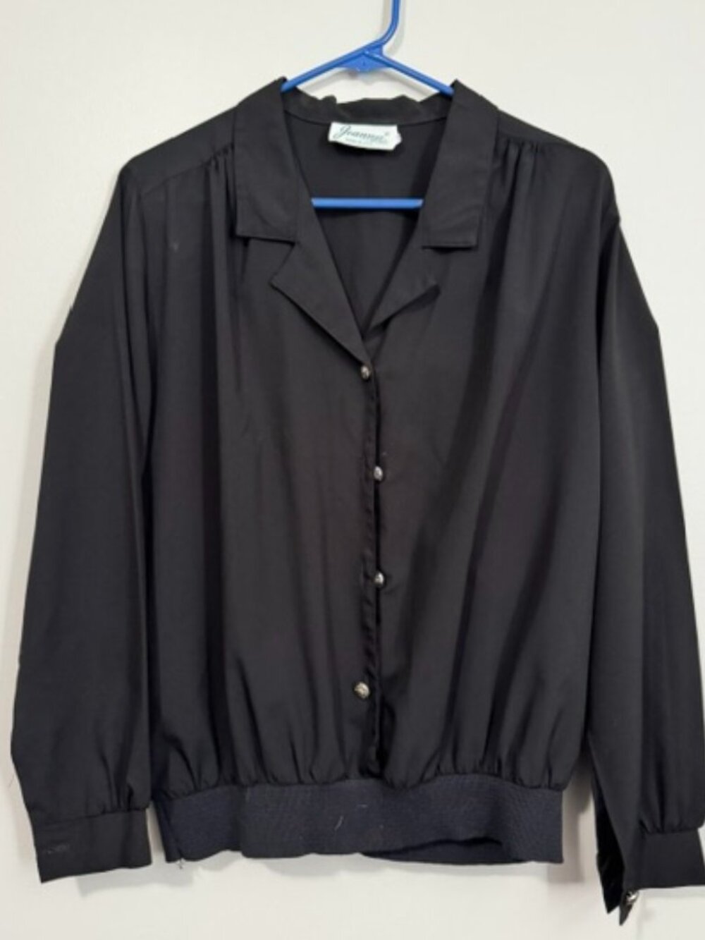 Woman's Joanna Long Sleeve Button Down Blouse Size 14 Color Black